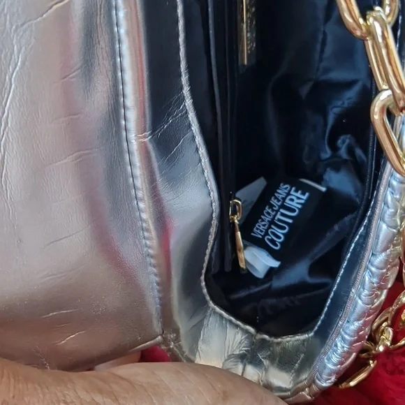 Versace Jeans Couture Silver Quilted Women's Bag - Picture 10 of 12